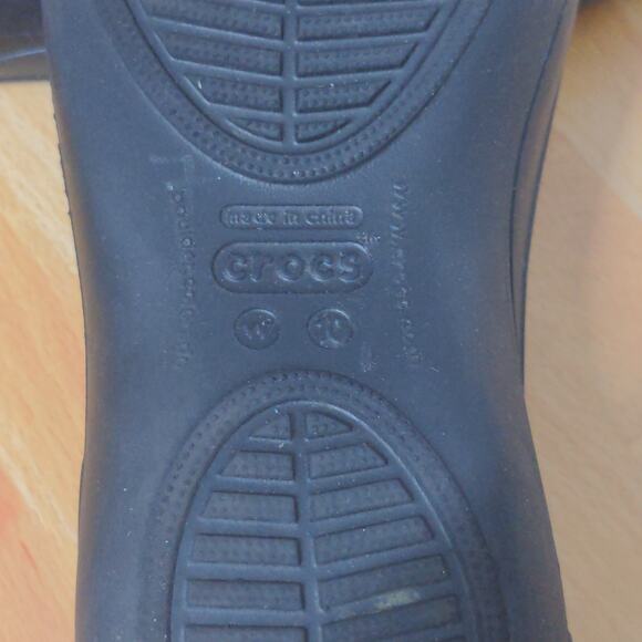Crocs Black Thea Flats Slingbacks 11701 Croslite Comfort Casual Work - Size 10 - Picture 12 of 15